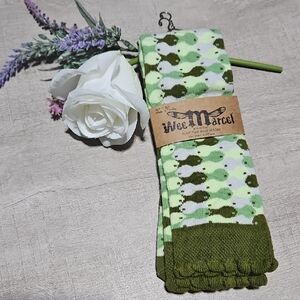 Wee Marcel Green and White Fish Childrens Socks
